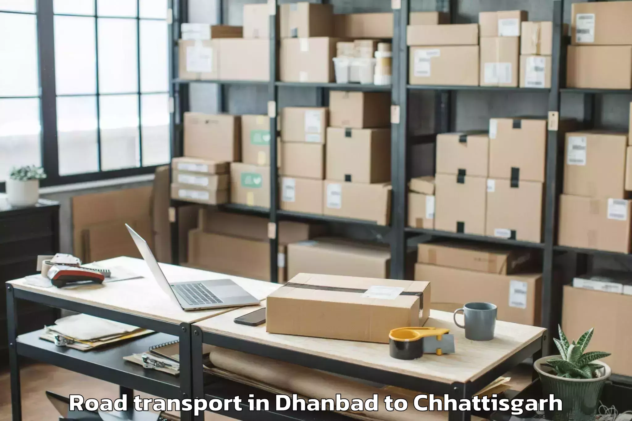 Book Dhanbad to Gaurela Road Transport Online